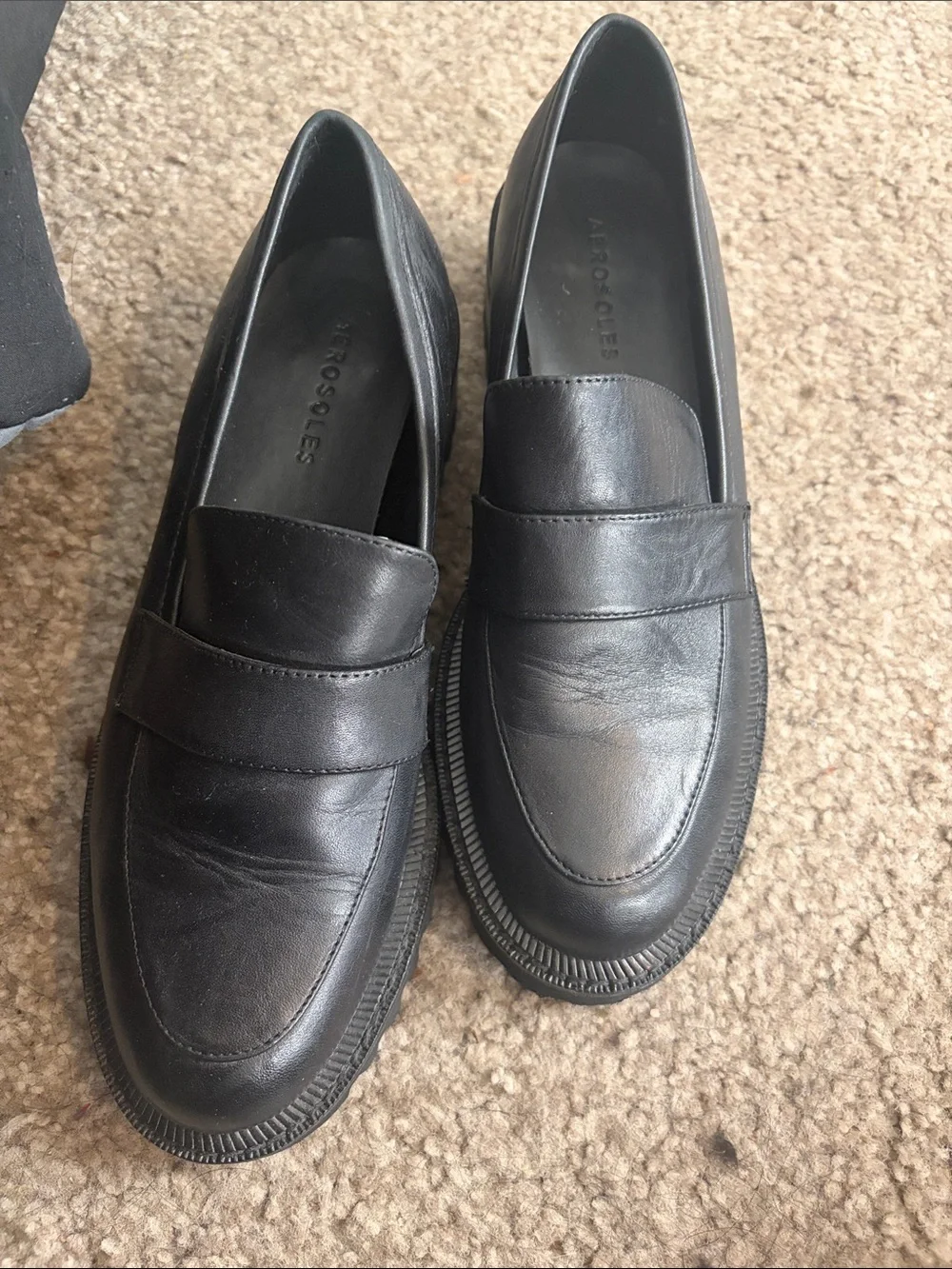 Black Leather Penny Loafers